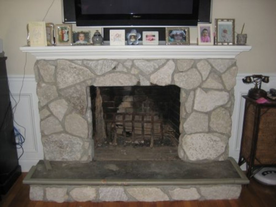 Fireplace stone veneer