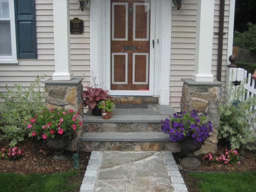 Veneer stone and Bluestone stair system