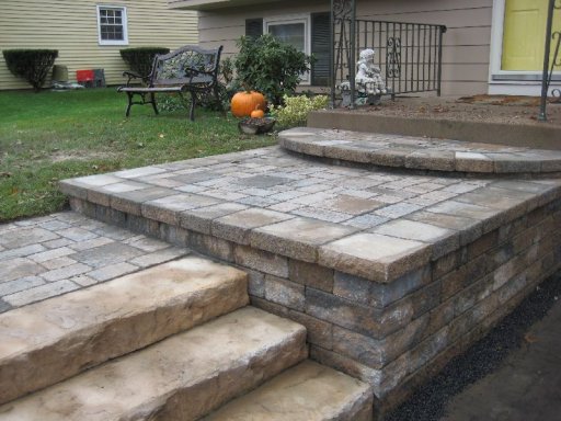 Heavy Block Stair System and Paver Patio