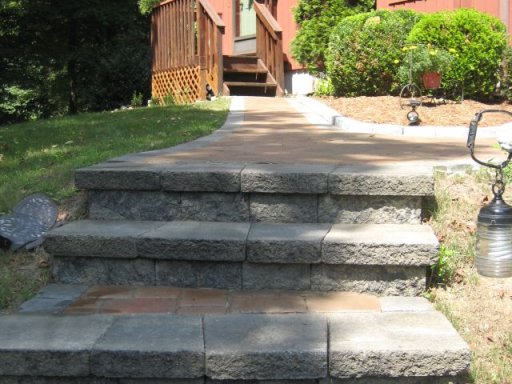 Stair System leading to Paver Stone walkway