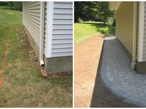 Round house walkway before and after